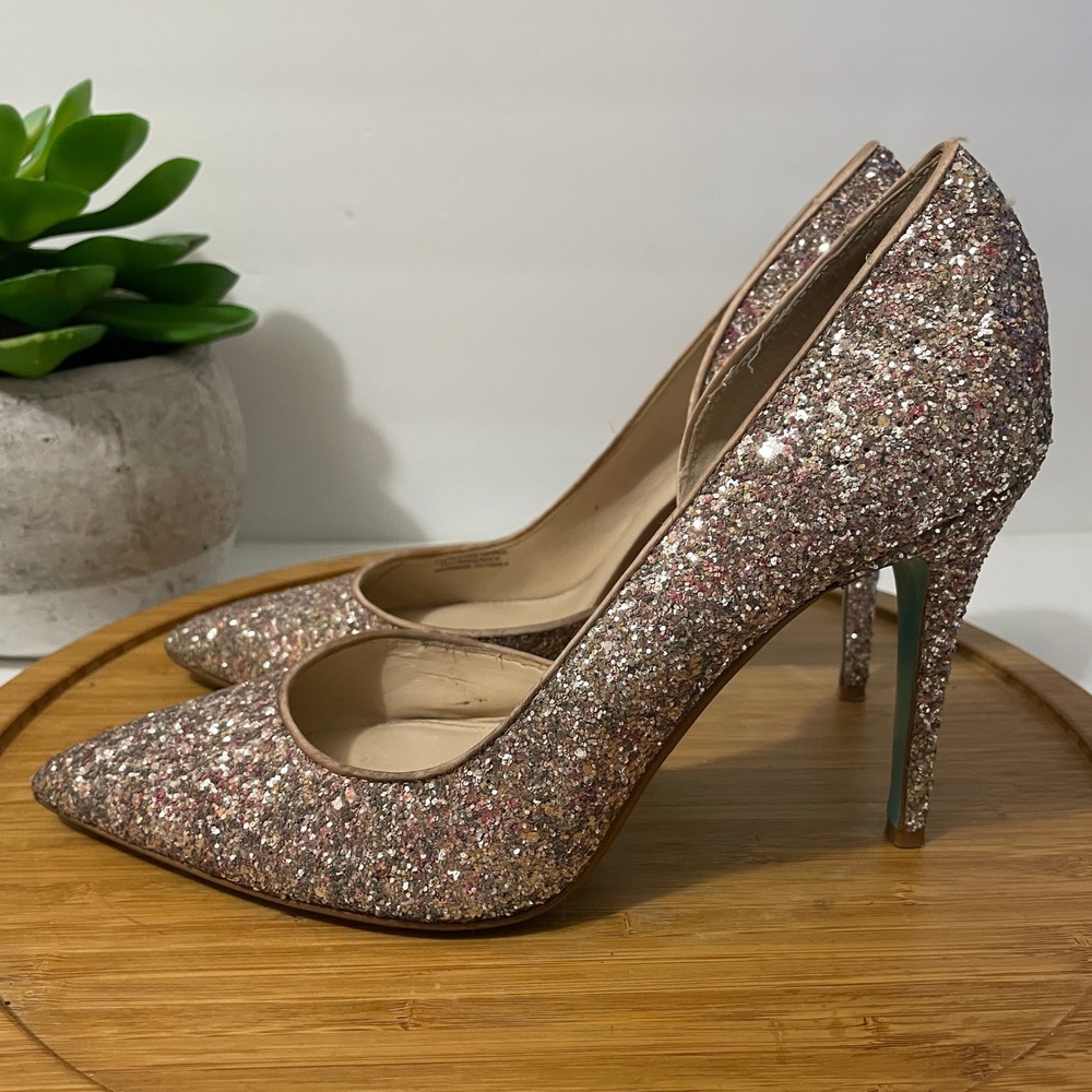 Blue by Betsey Johnson Glitter Heels